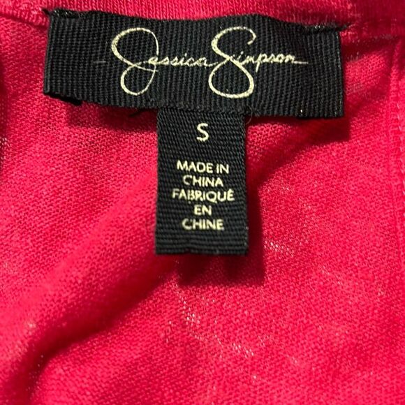 Jessica Simpson | Women’s Embroidered Red Pink Tank Top Sleeveless Blouse - Picture 9 of 9
